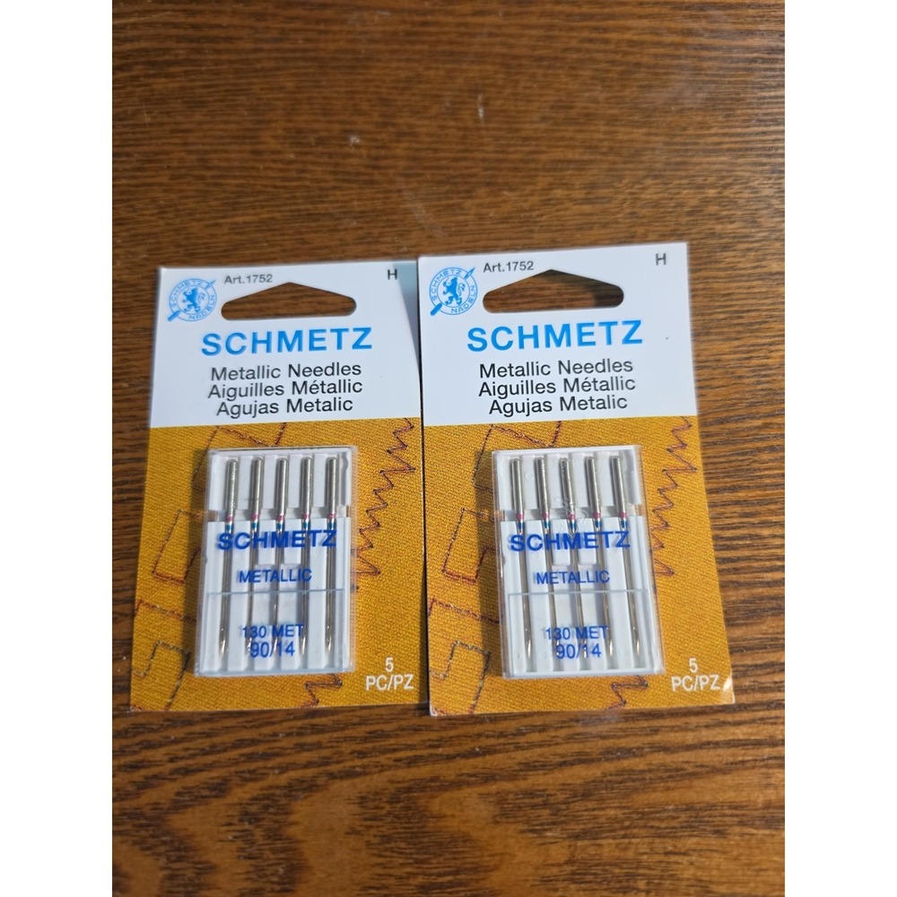 SCHMETZ ART 1752H - METALLIC SEWING MACHINE NEEDLES, SIZE 90/14--2 PACKS PER SET